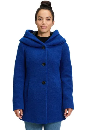 AMBER & JUNE Kurzjacke Kurzmantel mit Kapuze