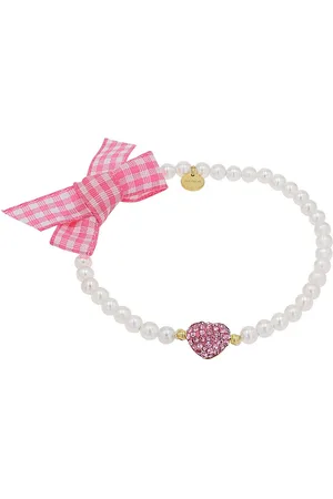 Amor Armband Herz/Schleife, Trachtenschmuck, Volksfest, 2039239, 2039241, mit Kristallglas - mit Muschelkernperle