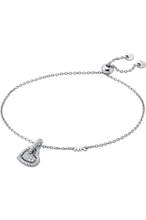 Michael Kors Armband Schmuck Geschenk Silber 925 Armkette Pavé Herz Charm, MKC1748CZ040, mit Zirkonia (synth)