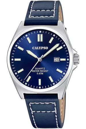 Calypso Quarzuhr Basic K5868/3, Armbanduhr, Herrenuhr, Lederarmband, analog, Tag