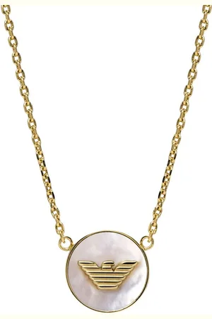 Emporio Armani Kette mit Anhänger Schmuck Geschenk Metall Halsschmuck Halskette, EGS3140710, mit Perlmutt