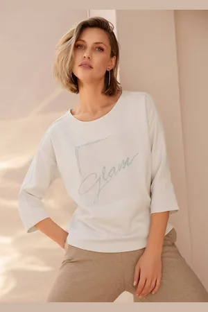 Madeleine 3/4-Arm-Shirt Rundhals-Shirt mit Glanz-Effekt - Verkäufer: Premio Fashion GmbH