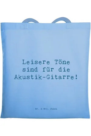 Mr. & Mrs. Panda Tragetasche Spruch Akustik-Gitarre Magie - Sky Blue - Geschenk, Laptoptasche, Ges (1-tlg), Design-Highlight - Verkäufer: