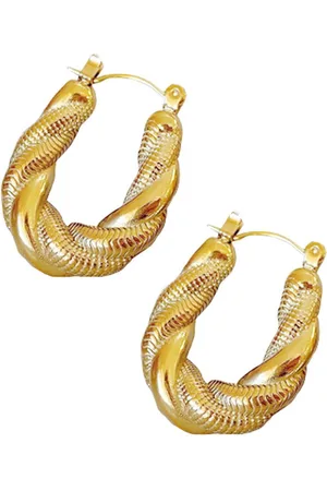 Karma Paar Creolen Creolen Damenohrringe oval vergoldet (Damen goldene Ohrringe, Kreolen, vergoldet, Ohrschmuck), Damenschmuck Ohrringe - Verkäufer: Sanixa