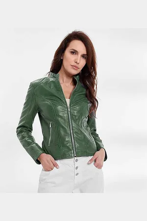 Jilani Lederjacke YLVI - Damen Lederjacke Lammnappa salbei - Verkäufer: Lederjacken24