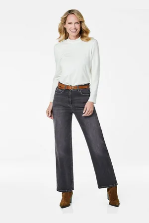 GOLDNER Bequeme Jeans Kurzgröße: Denim Jeans mit weitem Bein - Verkäufer: