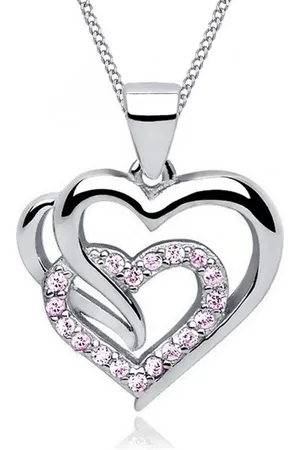 Goldene Hufeisen Kette mit Anhänger Rosa Zirkonia Herz Anhänger mit Kette 925 Silber Damen Halskette (2-tlg, inkl. Etui), Geschenk für Damen - Verkäufer: