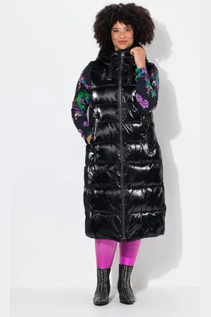 Angel of Style Steppweste Long-Steppweste Lack-Optik Kapuze - Verkäufer: Popken Fashion Group