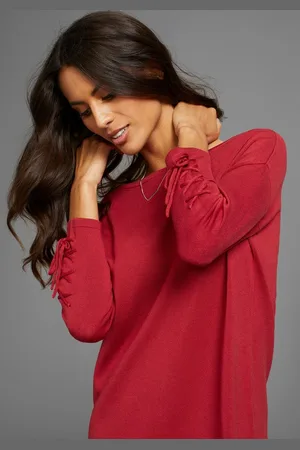 Laura Scott Longpullover mit Schnürung am Ärmel