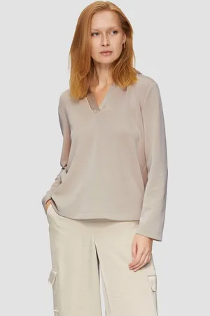 QS by s.Oliver Sweatshirt Kapuzenshirt aus Sweat mit Satin-Details Satinblende - Verkäufer: s.Oliver