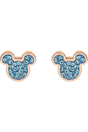 Disney Paar Ohrstecker © Mickey Mouse Kinderohrringe Edelstahl rosegold, blaue Farbsteine, roségold - Verkäufer: coolkids-store