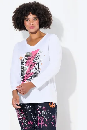 Angel of Style T-Shirt T-Shirt A-Linie Tiger-Motiv offenkantig - Verkäufer: Popken Fashion Group
