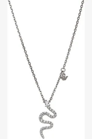 Emporio Armani Kette mit Anhänger Schmuck Geschenk Silber 925 Halskette Schlange, EG3611040, EG3613221, mit Zirkonia (synth) oder Rubin (synth)