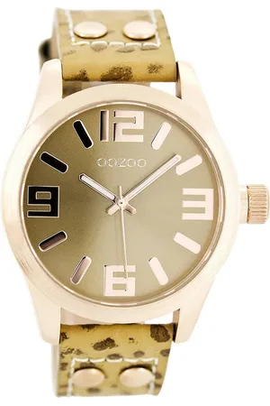 Oozoo Quarzuhr Damen Armbanduhr Timepieces Analog, (Analoguhr), Damenuhr rund, groß (ca. 41mm) Lederarmband, Elegant-Style - Verkäufer: Fit4Style Silberschmuck - IMPPAC