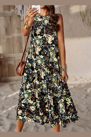 DEBAIJIA Dirndl Sommerkleid Damen Frauen Bedruckter Ärmellos Kleid Lässiger - Verkäufer: Paciea UG