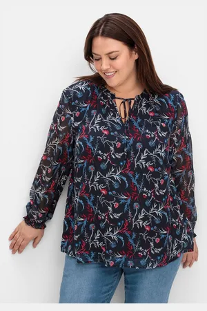 Sheego Chiffontunika Große Größen mit Blumendruck und blickdichtem Futter