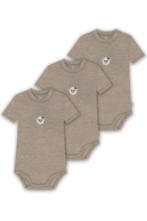Normani Kurzarmbody 3er Set Baby Merino Kurzarmbody Multipack Sommer Short Sleeve Einteiler aus Wolle mit Druckknopf - Verkäufer: