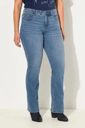 Ulla Popken Regular-fit-Jeans Bootcut-Jeans Marie weites Bein 5-Pocket-Schnitt - Verkäufer: Popken Fashion Group