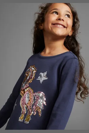 Kidsworld Langarmshirt PFERD Langarm, ausgestellter Schnitt, bedruckt, Rundhalsausschnitt