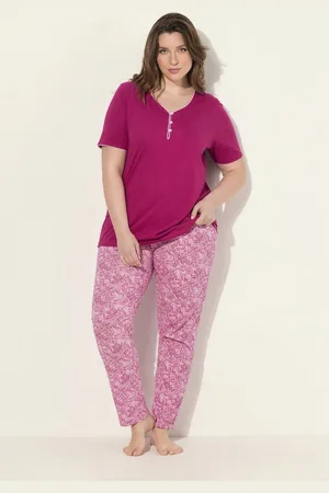Ulla Popken Pyjama Pyjama Zierkante Spitzendruck Halbarm - Verkäufer: Popken Fashion Group