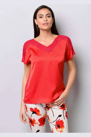 ALBA MODA Kurzarmshirt Shirt mit Spitzen am Ausschnitt - Verkäufer: Premio Fashion GmbH