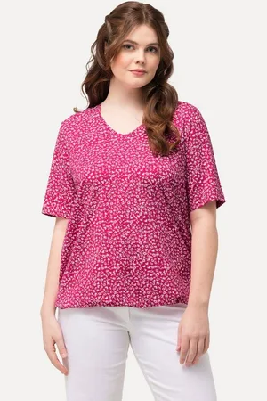 Ulla Popken T-Shirt T-Shirt Gummisaum V-Ausschnitt Halbarm - Verkäufer: Popken Fashion Group