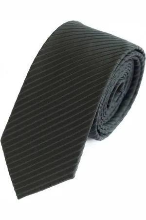 Fabio Farini Krawatte dunkle Herren Schlips - Schwarze Krawatten in 6cm Breite (ohne Box, Gestreift) Schmal (6cm), gestreift - Verkäufer: