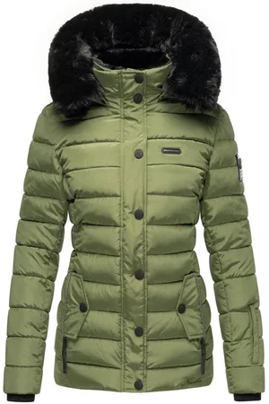 Navahoo Steppjacke Milianaa Edle Winterjacke mit weicher Kunstfell-Kapuze