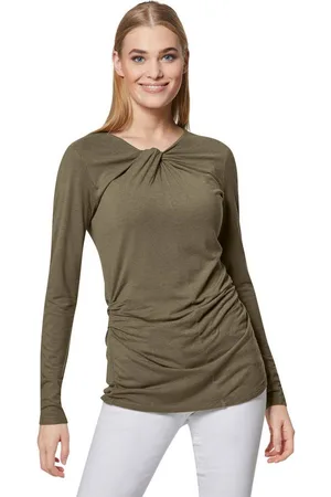 Madeleine Langarmshirt Langarm-Shirt mit Raff- und Knoten-Effekt - Verkäufer: Premio Fashion GmbH