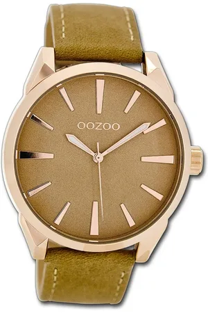 Oozoo Quarzuhr Damen Armbanduhr Timepieces, (Analoguhr), Damenuhr Lederarmband , rundes Gehäuse, groß (ca. 42mm) - Verkäufer: Fit4Style Silberschmuck - IMPPAC