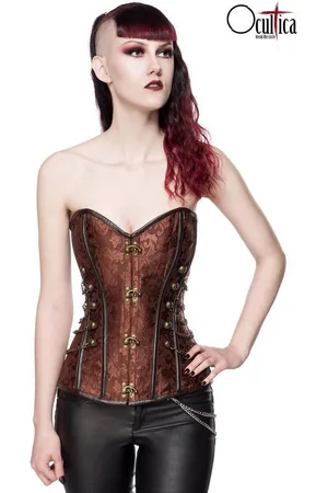 Ocultica Corsage - Punk/Gothic-Corsage aus Brokat - (S,XL,L) - Verkäufer: Angela Line