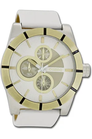 Oozoo Quarzuhr Herren Armbanduhr Timepieces, (Analoguhr), Herrenuhr Lederarmband , rundes Gehäuse, extra groß (ca. 47mm) - Verkäufer: Fit4Style Silberschmuck - IMPPAC