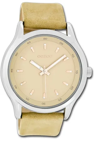 Oozoo Quarzuhr Damen Armbanduhr Timepieces, (Analoguhr), Damenuhr Lederarmband , rundes Gehäuse, groß (ca. 45mm) - Verkäufer: Fit4Style Silberschmuck - IMPPAC
