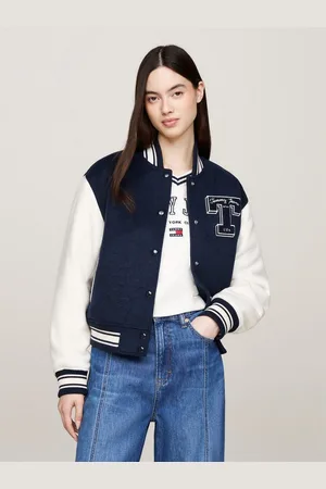 Tommy Hilfiger Bomberjacke mit Streifen-Detail, aufgesticktem Logo