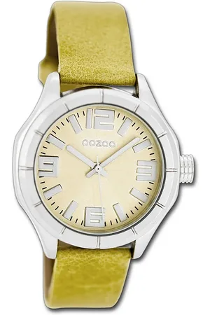 Oozoo Quarzuhr Damen Armbanduhr Timepieces, (Analoguhr), Damenuhr Lederarmband , rundes Gehäuse, mittel (ca. 35mm) - Verkäufer: Fit4Style Silberschmuck - IMPPAC