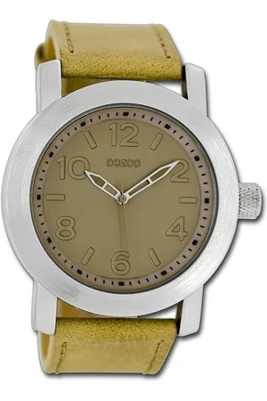 Oozoo Quarzuhr Damen Armbanduhr Timepieces, (Analoguhr), Damenuhr Lederarmband , rundes Gehäuse, groß (ca. 44mm) - Verkäufer: Fit4Style Silberschmuck - IMPPAC