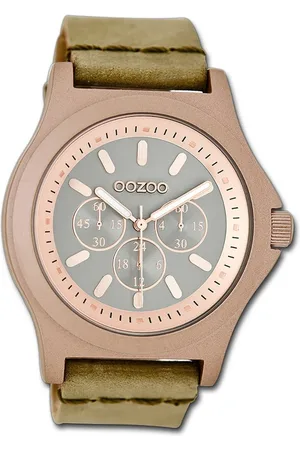 Oozoo Quarzuhr Damen Armbanduhr Timepieces, (Analoguhr), Damenuhr Lederarmband , rundes Gehäuse, groß (ca. 43mm) - Verkäufer: Fit4Style Silberschmuck - IMPPAC