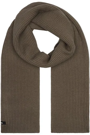 Calvin Klein Schal CLASSIC COTTON RIB SCARF, mit Logopatch