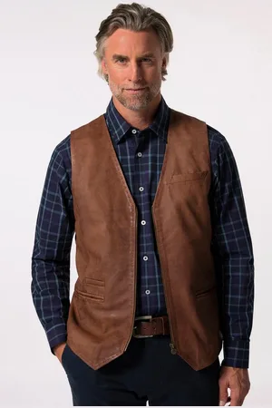 Boston Park Steppweste Lederweste Leder V-Ausschnitt - Verkäufer: Popken Fashion Group