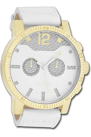 Oozoo Quarzuhr Herren Armbanduhr Timepieces, (Analoguhr), Herrenuhr Lederarmband , rundes Gehäuse, extra groß (ca. 50mm) - Verkäufer: Fit4Style Silberschmuck - IMPPAC