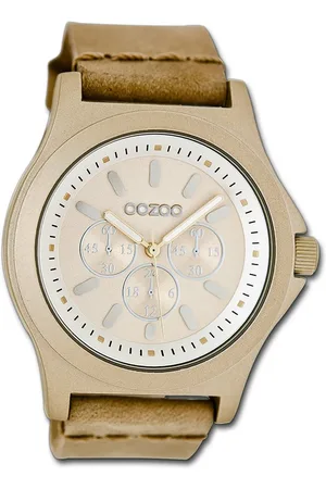 Oozoo Quarzuhr Damen Armbanduhr Timepieces, (Analoguhr), Damenuhr Lederarmband , rundes Gehäuse, groß (ca. 43mm) - Verkäufer: Fit4Style Silberschmuck - IMPPAC