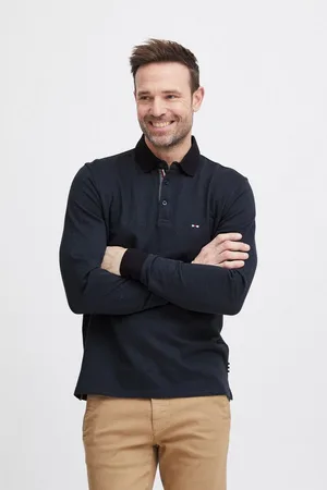 FQ1924 Longsleeve FQPETER two tone polo pique LS
