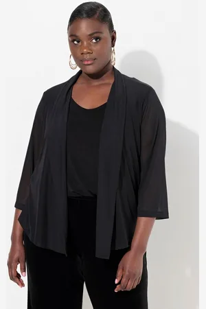 Ulla Popken Kurzjacke Mesh-Jacke offene Jacke Schalkragen 3/4-Arm - Verkäufer: Popken Fashion Group