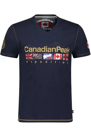 Canadian Peak T-Shirt V-Neck Joukeak aus Baumwolle mit Logostick - Verkäufer: Sportwelt Mickan