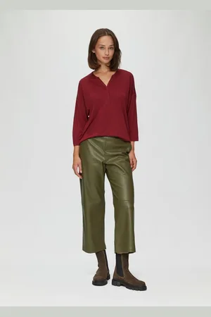 QS by s.Oliver 7/8-Hose Culotte aus Lederimitat mit Nahtdetails Teilungsnähte - Verkäufer: