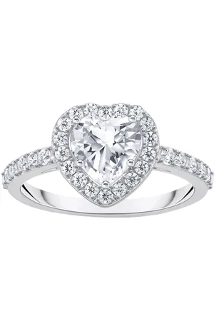 Thomas Sabo Fingerring Schmuck Silber 925 Ring Halo in Herzform, TR2477-051-14, mit Zirkonia (synth)