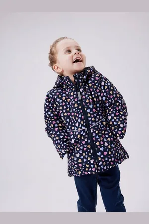 NAME IT Funktionsjacke NMFMAXI JACKET AOP NOOS Abnehmbare Kapuze für Sicherheit, Dekorative, reflektierende Details