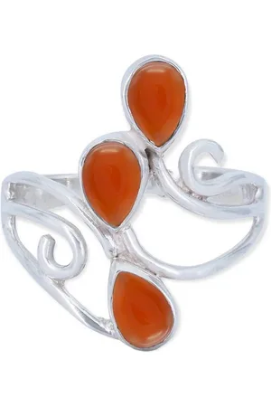 mantraroma Silberring SIDISTI aus 925 Silber mit Karneol (Ring mit Schmuckbeutel), Damenring aus 925er Silber - Verkäufer: