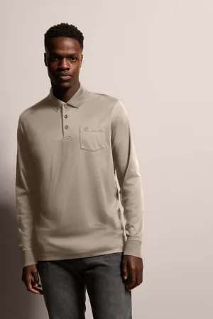 Bugatti Langarm-Poloshirt mit feiner Strukturoptik
