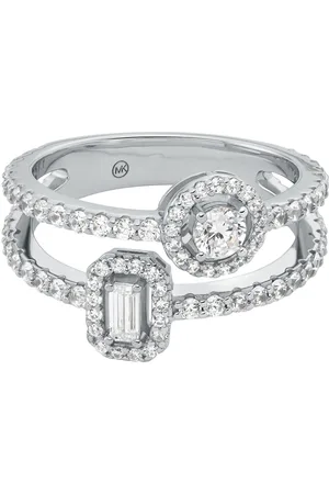 Michael Kors Fingerring Schmuck Geschenk Silber 925 Ring Halo Stacked, MKC1725CZ040, mit Zirkonia (synth)
